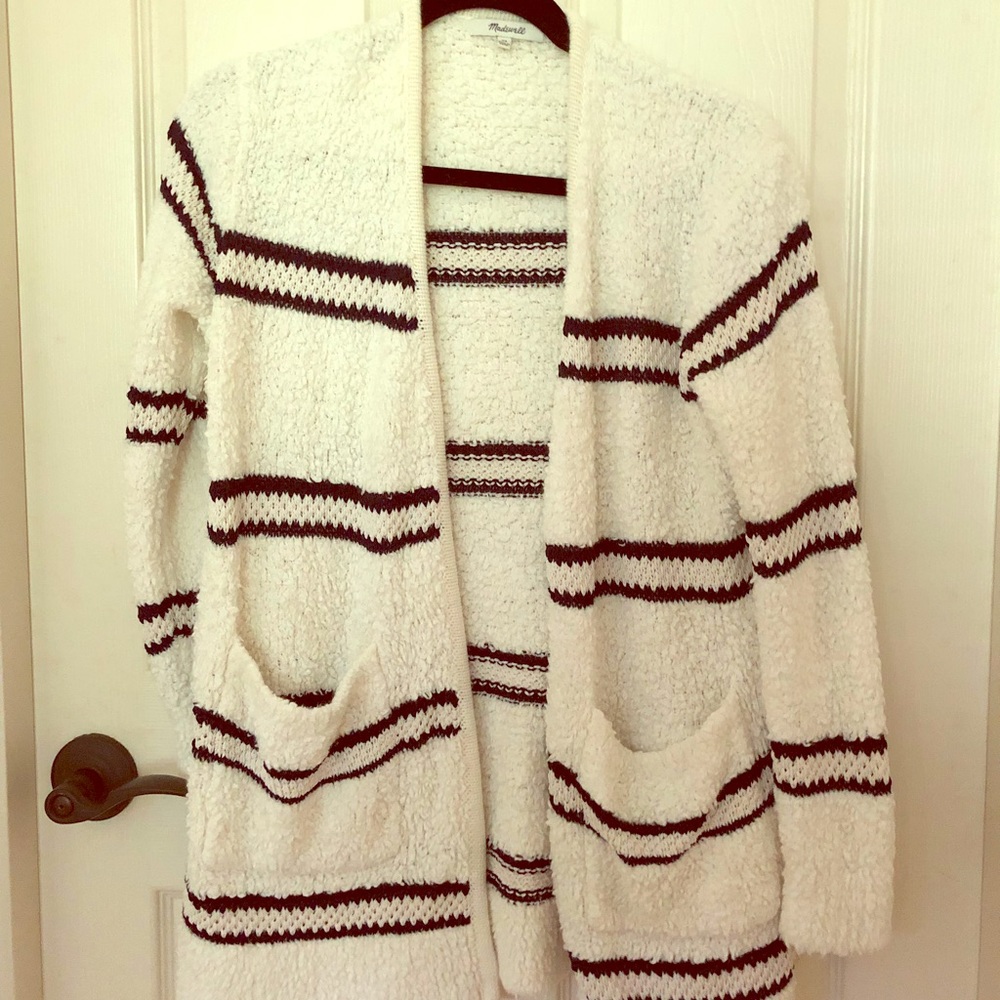 Madewell Black white stripe cardigan